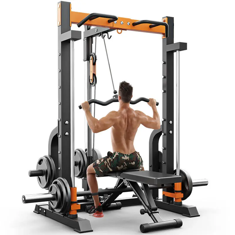 Multi-Function Station Gym Training Equipment Squat Rack Weightlifting Smith Machine