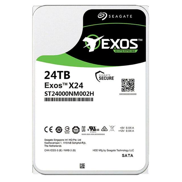 Exos 24TB Enterprise HDD, SATA Interface, Helium Sealed, , Data Center High Density Storage Hard Drive ST24000NM002H