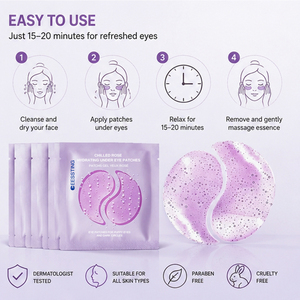 Vente en gros de masques pour les yeux hydratants, raffermissants et lissants au collagène, naturels, végétaliens, apaisants, à la rose rafraîchissante, patchs hydratants pour le contour des yeux - Product Image 5