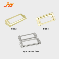 Vente en gros de porte-cartes de visite en métal nickelé fente pour étiquette poignée de tiroir décoration de boîte à fichiers 82mm X 32mm modèle JXY marque Q082