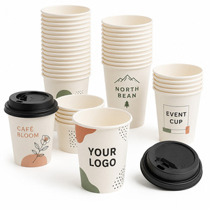 Gobelets en papier à paroi simple personnalisés de 4 oz à 22 oz, jetables, pour boissons chaudes, café, emballage de boissons à emporter pour café - Product Image 1