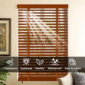 इनडोर खिड़कियों के लिए लकड़ी के ब्लाइंड्स: ठोस लकड़ी के ब्लैकआउट अंधा और रंग, काले बाहर गोपनीयता क्षैतिज अंधा - Product Image 3