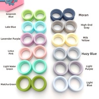 Anillos de Silicona Suaves Antideslizantes Dynton para Peluquería, Accesorios para el Cuidado de Mascotas, Estilo Morandi Macaron Pastel