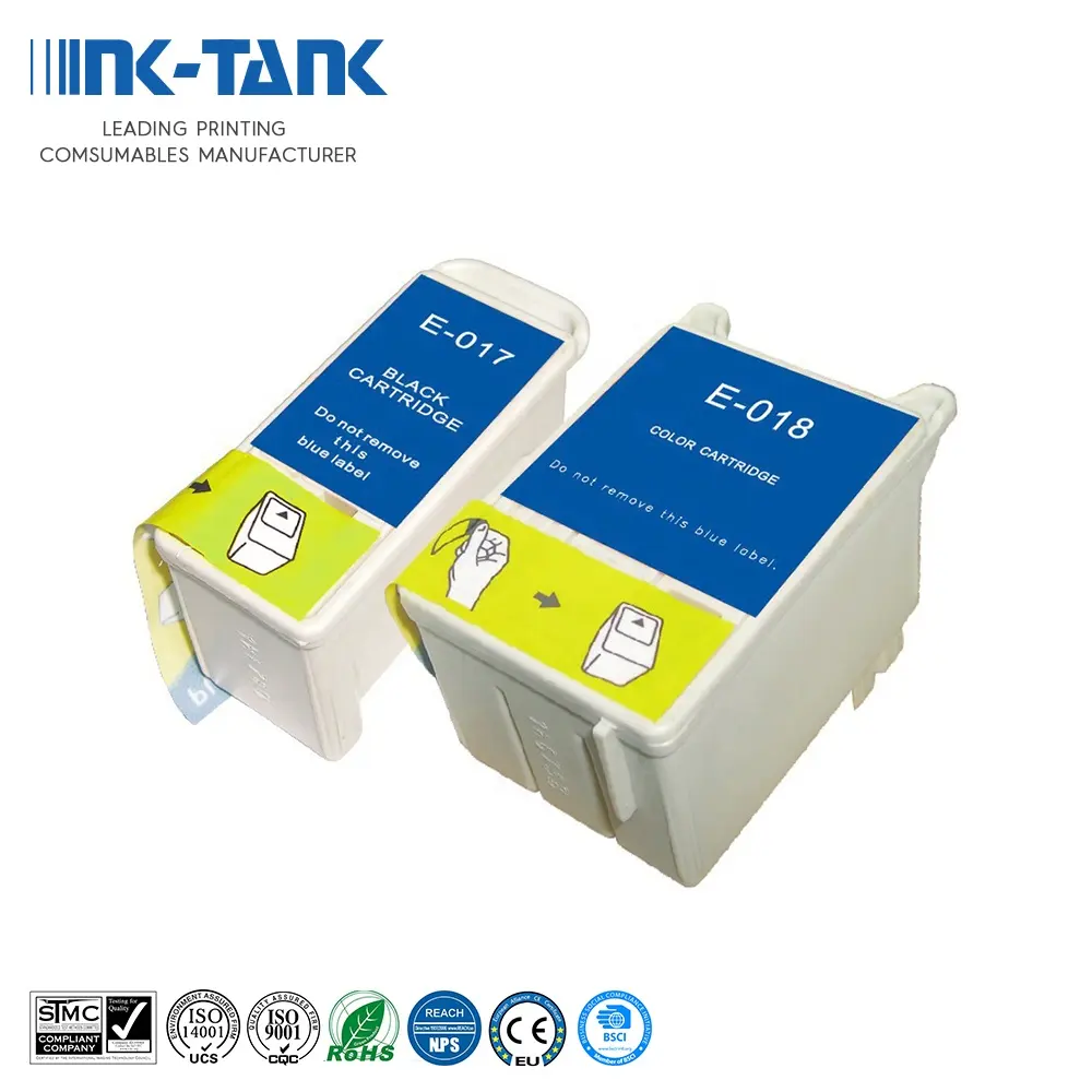 INK-TANK T017 T018 Premium Farben kompatible Tintenstrahl-Tinte-Patrone für Epson Stylus Farbe 680 777 Drucker