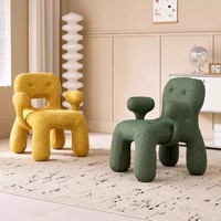 Fauteuil de salon moderne et minimaliste en tissu, motif bonhomme de pain d'épices souriant, style italien, pour enfants