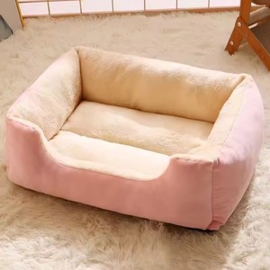 Various Customizations Manufacturer Low Price Trend Color Square Washable Soft Nest Kennel <b>Plush</b> Pet Bed For <b>Cats</b> Dogs - Product Image 5