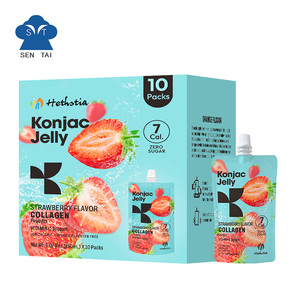 Hethstia Konjac Jelly Bolsa Bebível de Baixa Caloria 0 Açúcar Keto Sabor Morango Konjac Jelly Colágeno Peptídeos e Vitamina C - Product Image 1