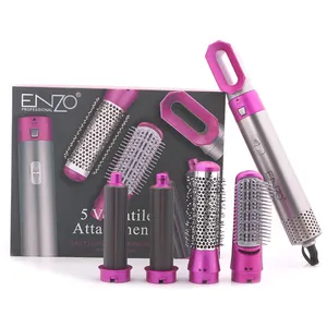 ENZO Professional 5 In 1 Hair Dryer & Volumizing Brush Stock One Step Hair Dryer And Styler Electric Hot Air Brush