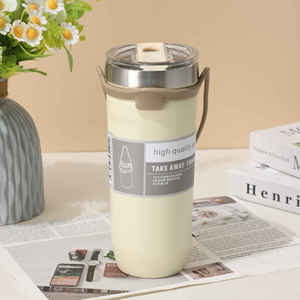 Double-walled Stainless Steel <b>Large</b>-Capacity Leak-Proof Thermal Insulation Car Cup with Handgrip - Product Image 5