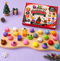 Calendrier de l'Avent de Noël 24 Jours : Jouet Fidget Squishy en forme de Dumpling, Compte à Rebours de Noël, Cadeau Surprise Anti-Stress