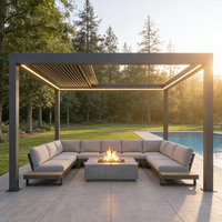 Pergola Intelligente pour l'Extérieur avec Moteur Silencieux et Lames Orientables, Taille Personnalisable pour l'Aménagement de Jardin et les Réunions d'Automne