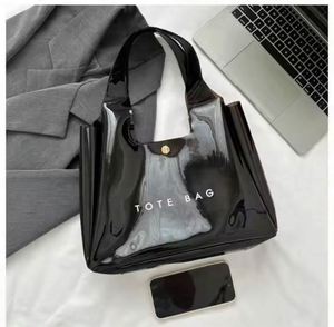 New Fashion Customized PVC Tote <b>Bag</b> with Snap Button Transparent Shoulder Beach Tote for Shopping Promotion Item - Product Image 6