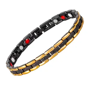 Plating Gold And Black Women's Fashion Healthy Magnetic Bracelet Pain Relief Lady Bracelet