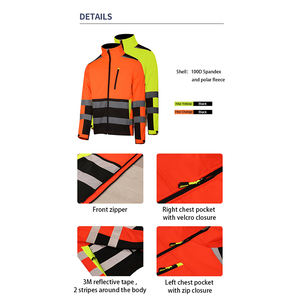تخصيص عالية الوضوح الفلورسنت بدلات العمل الشتاء للماء مرحبا فيس جاكيتات السلامة الطريق السراويل العمل ارتداء شعار مخصص - Product Image 4