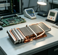 Dissipateur thermique à ailettes rainurées en cuivre VC pour GPU, serveur, CPU, LED, industriel, personnalisé, OEM