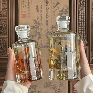 Vente directe d'usine - Bouteille en verre pour spiritueux, whisky, vodka, brandy, rhum, <span class=keywords><strong>gin</strong></span>, capacité élevée, 100 ml, 500 ml, bouteille en verre vide - Product Image 2