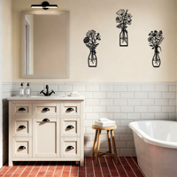 Vas Bunga Liar Logam Hiasan Dinding Minimalis Set Ornamen Seni Dinding Floral untuk Ruang Tamu Kamar Tidur Dekorasi Dinding Rumah Hadiah
