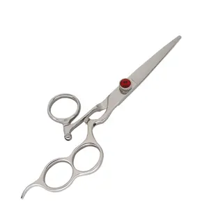 Three Ring Convex Edge Sharp Hair Cutting Barber Scissors with swivel thumb