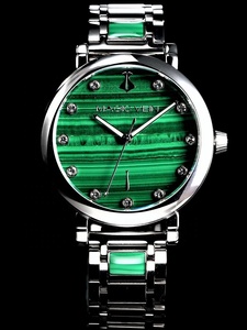 Ma Thuật Tĩnh Mạch Hội Nghị Thượng Đỉnh Bộ Sưu Tập Unisex Thạch Anh Xem 40Mm Bạc Malachite Quay Số 18Mm Cổ Ngọc Lục Bảo <span class=keywords><strong>Hill</strong></span> Cổ Phong Cách Cho Phụ Nữ - Product Image 2