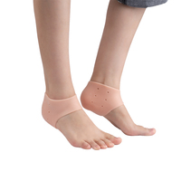 Nouvel Arrivage : Protège-talon en silicone respirant avec trou pour pieds gercés, chaussettes en gel pour talon.