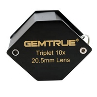 Professional 10X Triplet Diamond Loupe 20.5mm Jewelry Magnifier Optical Inspection Tool with Leather Case