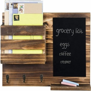 Décoration murale, organisateur de courrier et de clés <span class=keywords><strong>personnalisé</strong></span> avec tableau d'affichage, en <span class=keywords><strong>bois</strong></span> massif, à fixer au mur, trieur de courrier en <span class=keywords><strong>bois</strong></span>, <span class=keywords><strong>porte</strong></span>-clés en <span class=keywords><strong>bois</strong></span> - Product Image 2
