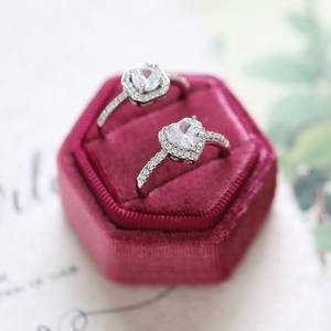 MingLi Factory Custom Jewelry Box Ring Earring packaging box Velvet Hexagonal box