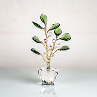 Ornement d'arbre Bodhi en cristal personnalisable BZY, décoration porte-bonheur pour salon, cadeau de pendaison de crémaillère pour amis