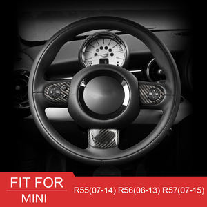 Autocollant de couverture de bouton de volant, en Fiber de carbone, garniture intérieure pour <span class=keywords><strong>Mini</strong></span> <span class=keywords><strong>Cooper</strong></span> R55 <span class=keywords><strong>R56</strong></span> R57 - Product Image 5
