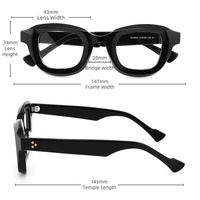 Lunettes de vue en acétate faites à la main OEM, monture épaisse, mode, logo personnalisé, anti-lumière bleue, montures de lunettes optiques de haute qualité