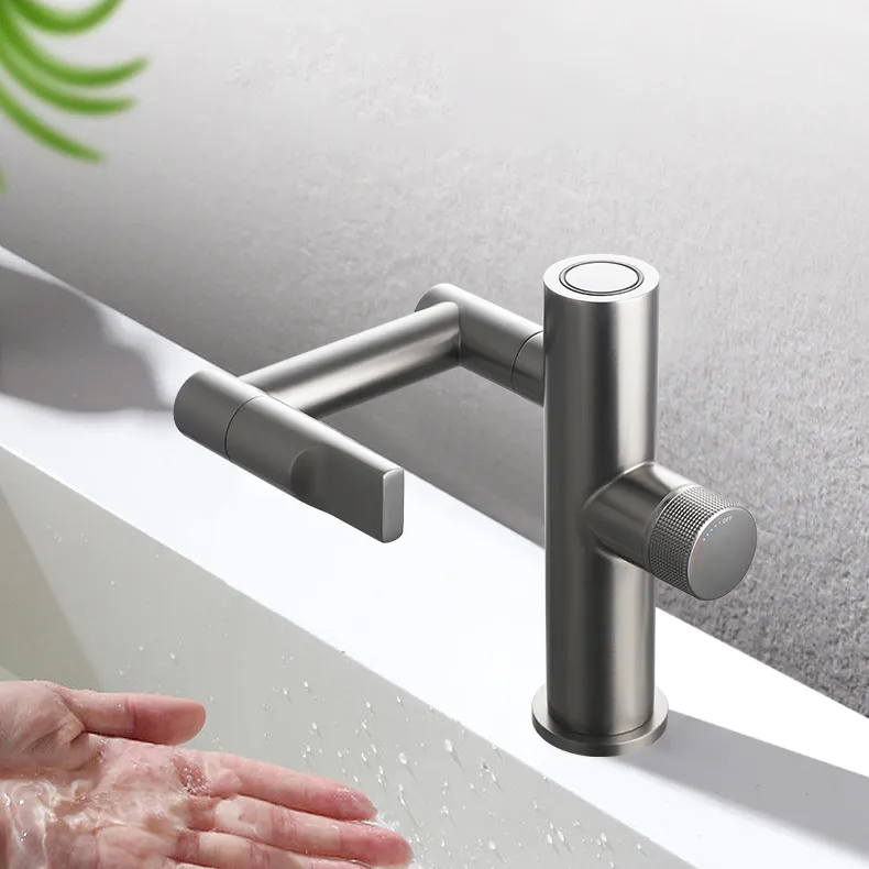 Hot And Cold Modern Digital Display Ware Faucets Single Hole Taps Bathroom Brass Water Basin Mixer Faucet
