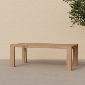 Ensemble de salle à manger d'extérieur moderne en bois de teck, <span class=keywords><strong>table</strong></span> <span class=keywords><strong>et</strong></span> <span class=keywords><strong>chaises</strong></span> durables pour hôtel, villa, jardin - Product Image 5