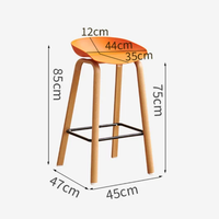 Tabourets de bar modernes de luxe en bois massif pour cuisine, bar à domicile, atelier, chambre et extérieur