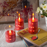 Bougies LED en forme de pilier, couvercles de guirlandes lumineuses en acrylique rouge, télécommande, ambiance maison, fête romantique, décoration de Noël et de festival