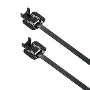 Bridas Autoblocantes KSS de Acero Inoxidable 316 Resistentes a la Corrosión y al Óxido, Color Negro, 6.3x229mm - Product Image 1