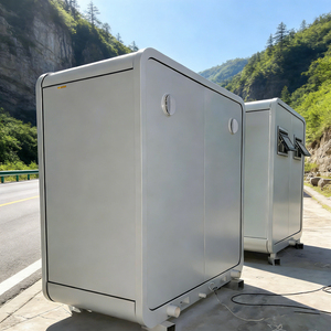 Toilettes portables en structure acier avec douche, faciles à déplacer, salle de bain mobile extérieure, design durable et écologique - Product Image 3
