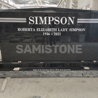 Pierre tombale Samistone, style américain moderne, en granit noir Galaxy, monument sablé