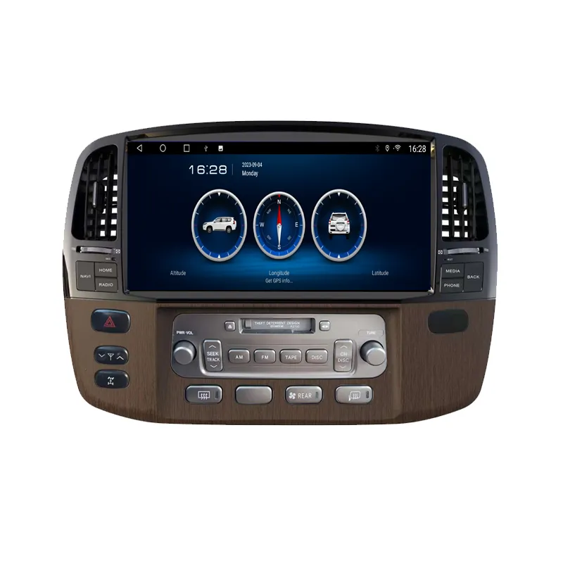 13.6 Inch 2003-2007 Dashboard Display 8 Core Cpu Autoradio Navigatie Voor Lexus Lx470 Android 12 Stereo 4G