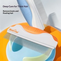 Peigne de toilettage pour animaux BanabaPet, personnalisable, avec poignée en ABS + TPR pour une élimination rapide des nœuds et un coiffage efficace pour tous les chiens et chats