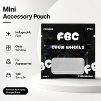 Pochette d'accessoires holographique miniature personnalisée avec fenêtre transparente |   Sac d'emballage refermable à fermeture éclair pour accessoires de bijouterie