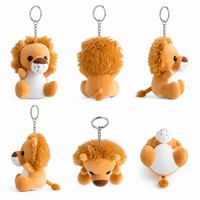Porte-clés Lion en Peluche Zaves – Écologique, Durable, Adorable, Breloque de Sac en Forme d'Animal en Peluche, Anneau Métallique, Mini Jouet Doux et Moelleux, Pendentif pour Clés