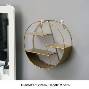 Nordic Style Iron Round/hexagonal Metal Rack <b>Wall</b> <b>Decoration</b> Rack Home Bedroom Living Room <b>Wall</b> Mounted <b>Decorative</b> Storage Rack - Product Image 5