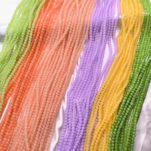 4mm verde naranja púrpura amarillo Color 64cm de longitud hornear pintado surtido de cuentas de <span class=keywords><strong>cristal</strong></span> Floral para la fabricación de joyas - Product Image 1