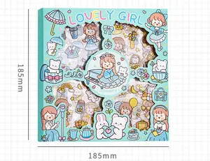 100 yaprak Die Cut temizle Pet Kawaii Mini günlüğü hayat kids 'sticker levhalar