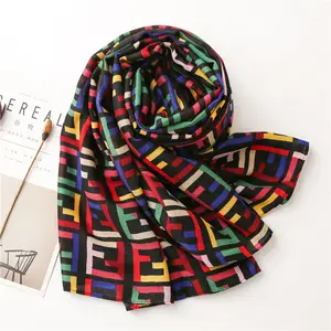 Новое поступление, дизайнерские Роскошные зимние шарфы, женские роскошные фирменные шарфы с цветными буквами