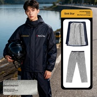 Imperméable de protection intégrale pour motard adulte homme, type deux pièces, imperméable, coupe-vent, PVC 210T, polyester taffetas, pour fortes pluies