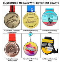 Médaille de récompense en or 3D antique conçue sur mesure en alliage de zinc Marathon Running Medallion Iron Souvenir Style Crystal Medal Trophées
