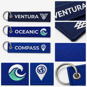 Eco-Friendly Freedom Theme Two-Sided <b>Letter</b> 3D Motorcycle Jet Tag Custom Logo Embroidered Keychain - Product Image 4