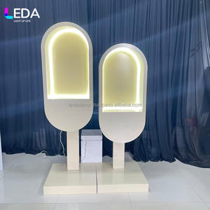 LEDA Hot Sale Custom Metal White Warm Light Message Phone Wedding Stage Telephone <b>Stand</b> <b>Backdrop</b> for Wedding Events - Product Image 2