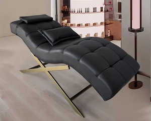 Table de massage de salon de beauté la plus populaire, réglable, en forme de S, inclinable, lit de massage incurvé pour cils et soins du visage, en vente - Product Image 3